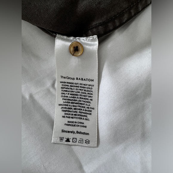 ARITZIA GROUP BABATON Utility Button Down Collar Shirt Light Olive Green Small - Picture 9 of 9